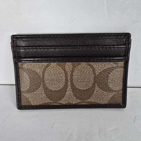NWOT Coach Signature Brown Leather Credit Card Case/Wallet 4x3 - Picture 2 of 7